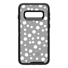 DistinctInk™ OtterBox Defender Series Case for Apple iPhone / Samsung Galaxy / Google Pixel - Silver White Bubbles Polka Dots