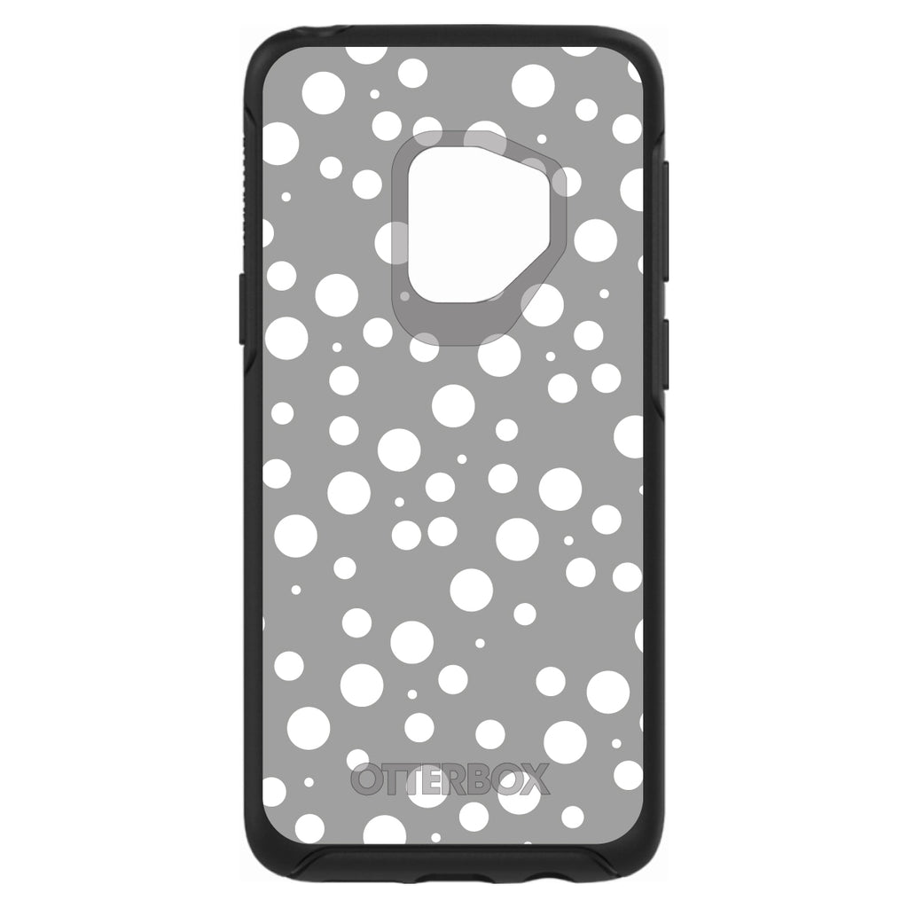Silver White Bubbles Polka Dots OtterBox Symmetry Case for iPhone & Galaxy, view 8
