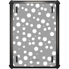 DistinctInk™ OtterBox Defender Series Case for Apple iPad / iPad Pro / iPad Air / iPad Mini - Silver White Bubbles Polka Dots