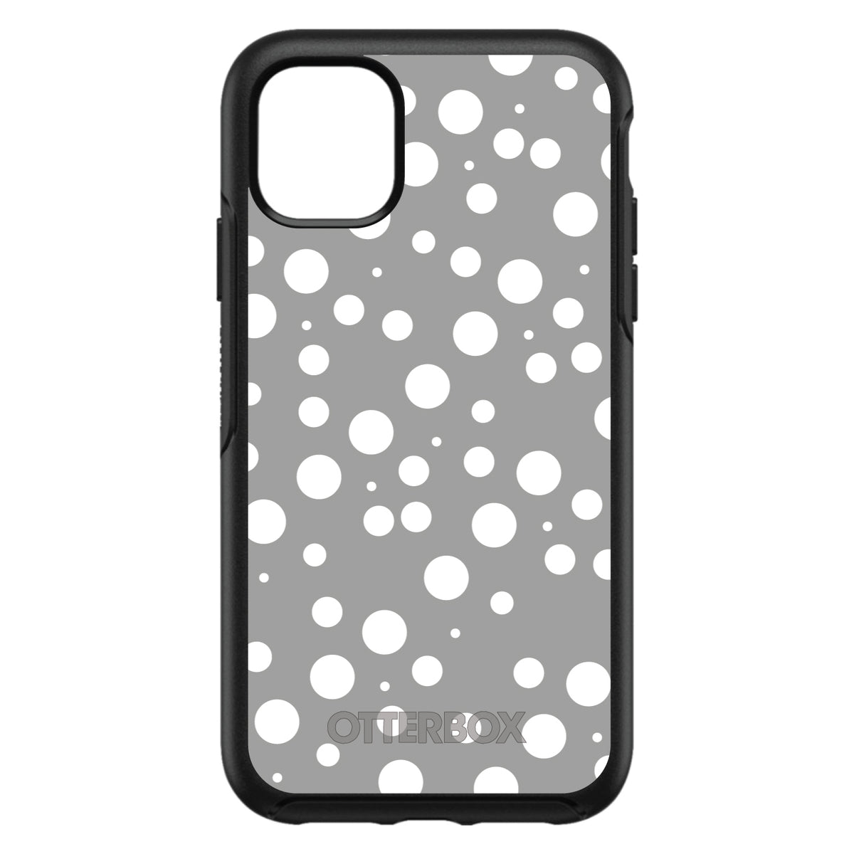 Silver White Bubbles Polka Dots OtterBox Symmetry Case for iPhone & Galaxy