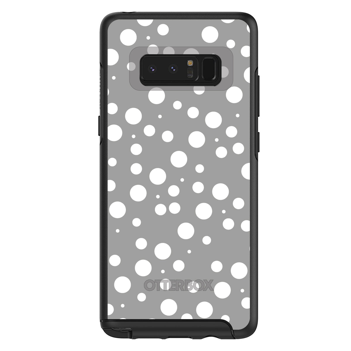 Silver White Bubbles Polka Dots OtterBox Symmetry Case for iPhone & Galaxy, view 14