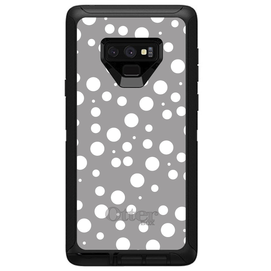 Silver White Bubbles Polka Dots OtterBox Defender Case for iPhone & Galaxy, view 16