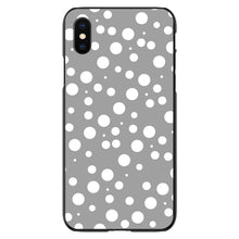 DistinctInk® Hard Plastic Snap-On Case for Apple iPhone or Samsung Galaxy - Silver White Bubbles Polka Dots