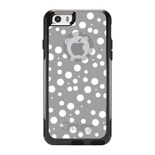 DistinctInk OtterBox Commuter Series Case for Apple iPhone or Samsung Galaxy - Silver White Bubbles Polka Dots