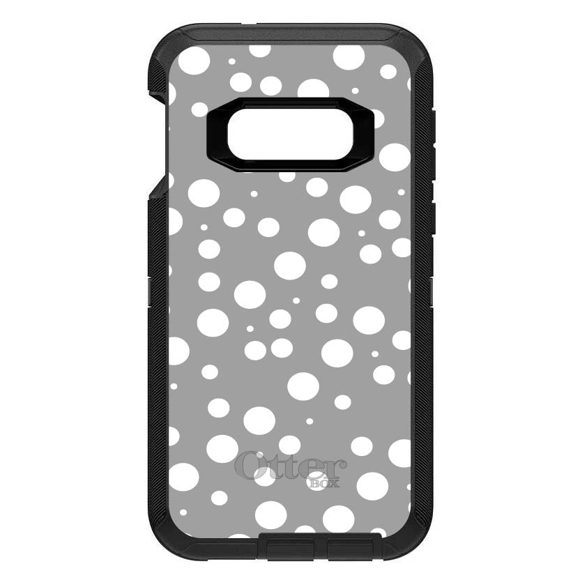 Silver White Bubbles Polka Dots OtterBox Defender Case for iPhone & Galaxy, view 10