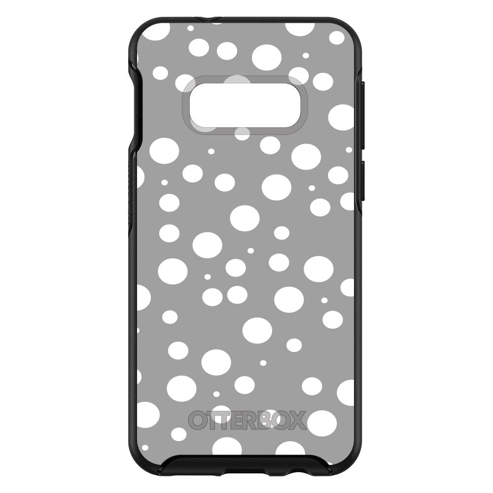 Silver White Bubbles Polka Dots OtterBox Symmetry Case for iPhone & Galaxy, view 7