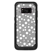 DistinctInk OtterBox Commuter Series Case for Apple iPhone or Samsung Galaxy - Silver White Bubbles Polka Dots