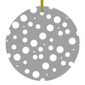 Grey White Bubbles Polka Dots Ceramic Ornament