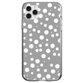 Grey White Bubbles Polka Dots Clear Shockproof iPhone Case