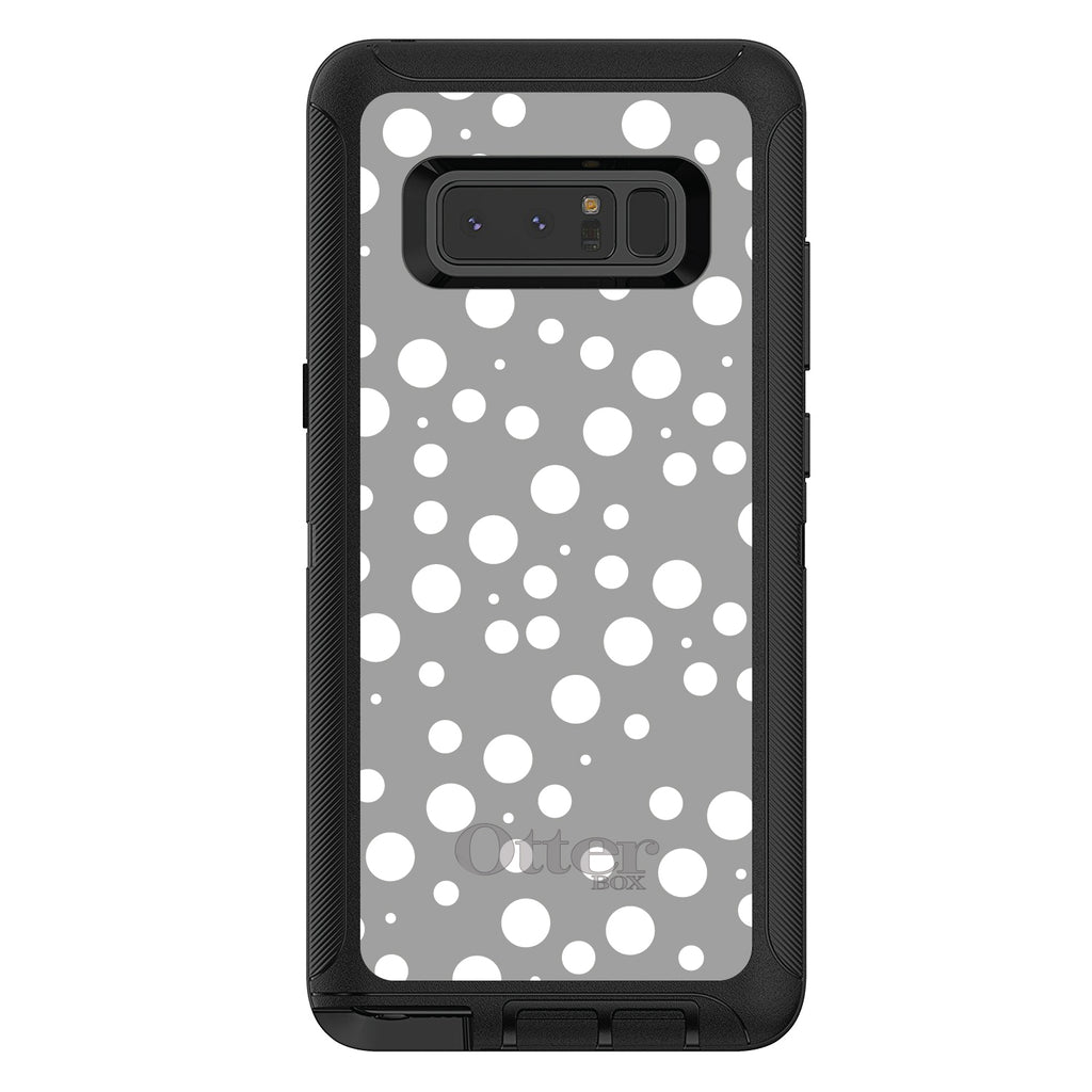 Silver White Bubbles Polka Dots OtterBox Defender Case for iPhone & Galaxy, view 17