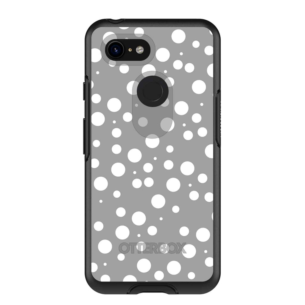 Silver White Bubbles Polka Dots OtterBox Symmetry Case for iPhone & Galaxy, view 15