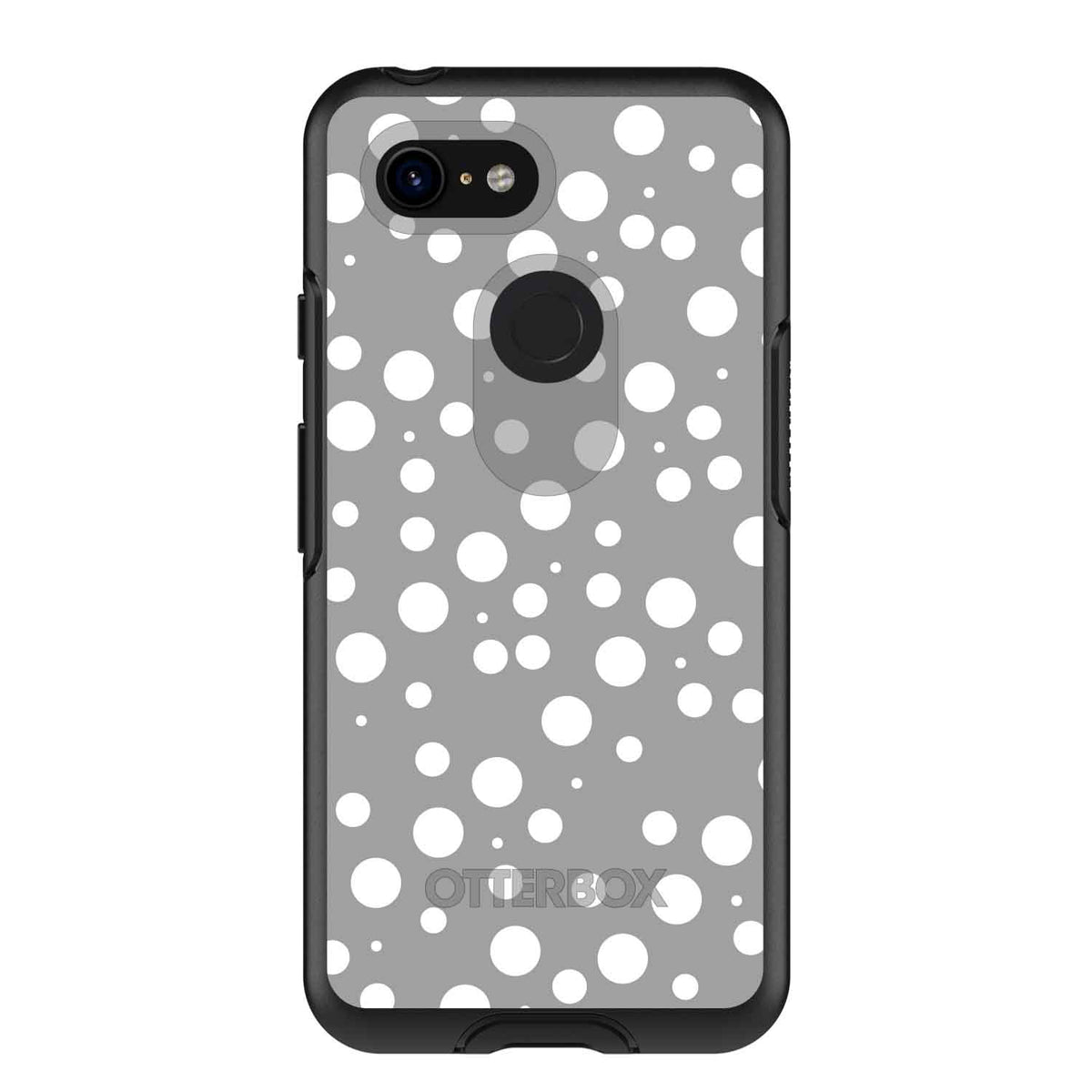 Silver White Bubbles Polka Dots OtterBox Symmetry Case for iPhone & Galaxy, view 15