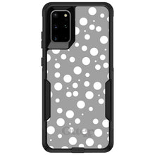 DistinctInk OtterBox Commuter Series Case for Apple iPhone or Samsung Galaxy - Silver White Bubbles Polka Dots