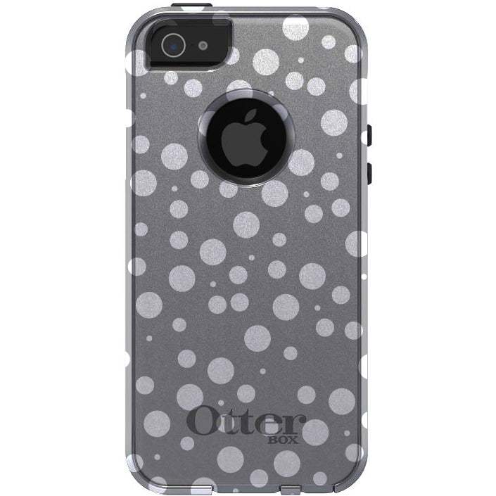 Silver White Bubbles Polka Dots OtterBox Commuter Case for iPhone & Galaxy, view 5