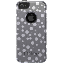 DistinctInk OtterBox Commuter Series Case for Apple iPhone or Samsung Galaxy - Silver White Bubbles Polka Dots