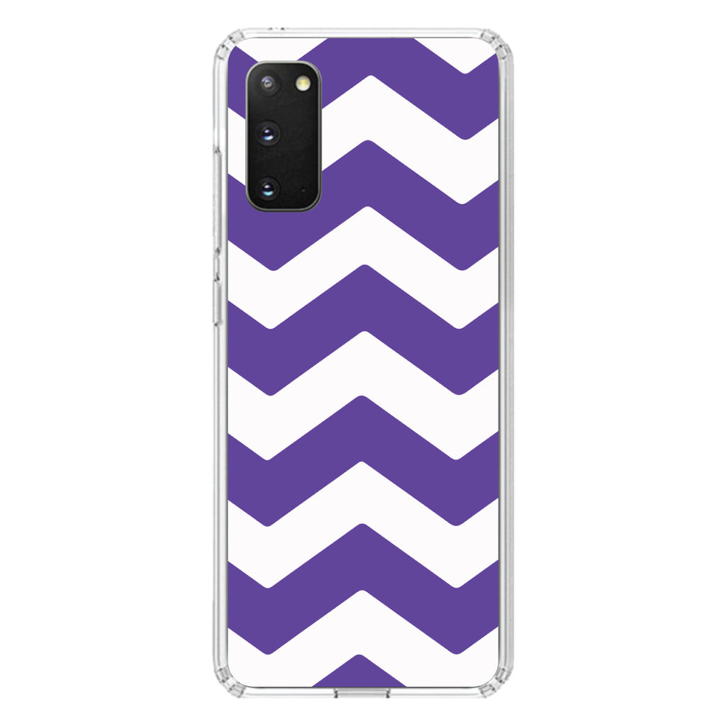 Purple White Chevron Stripes Clear Shockproof iPhone Case, view 13