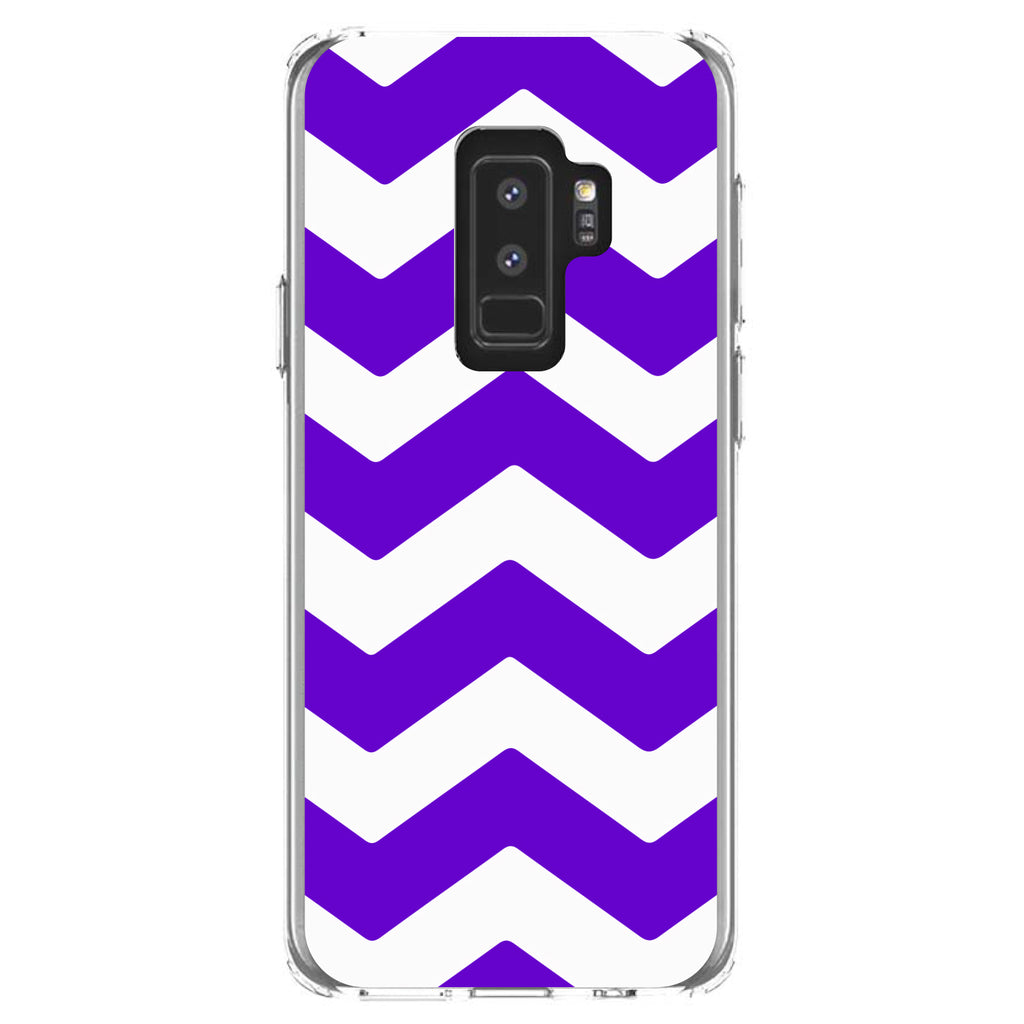 Purple White Chevron Stripes Clear Shockproof iPhone Case, view 20