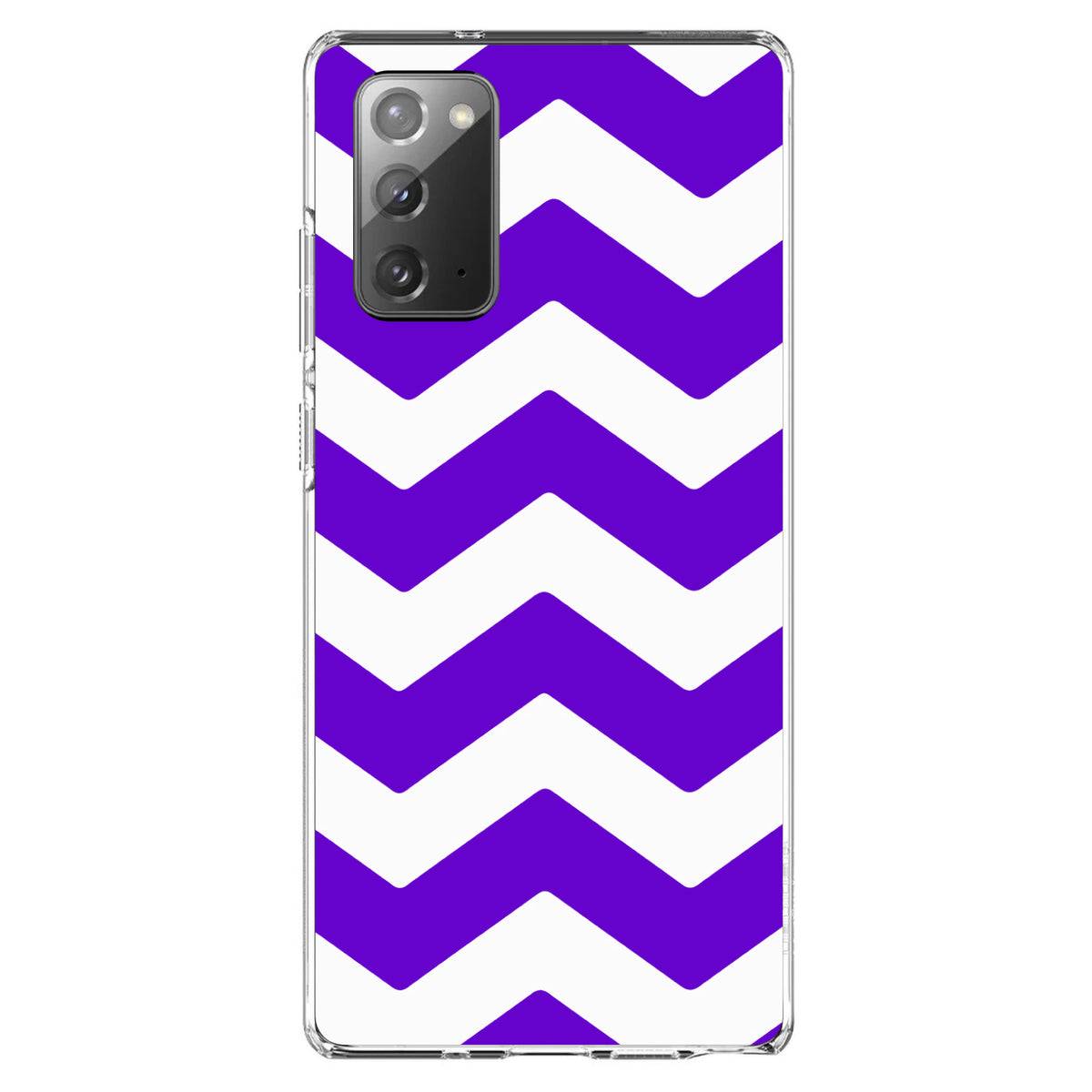 Purple White Chevron Stripes Clear Shockproof iPhone Case, view 8