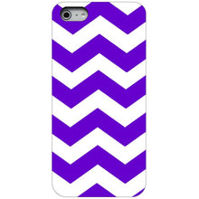 DistinctInk® Hard Plastic Snap-On Case for Apple iPhone or Samsung Galaxy - Purple White Chevron Stripes