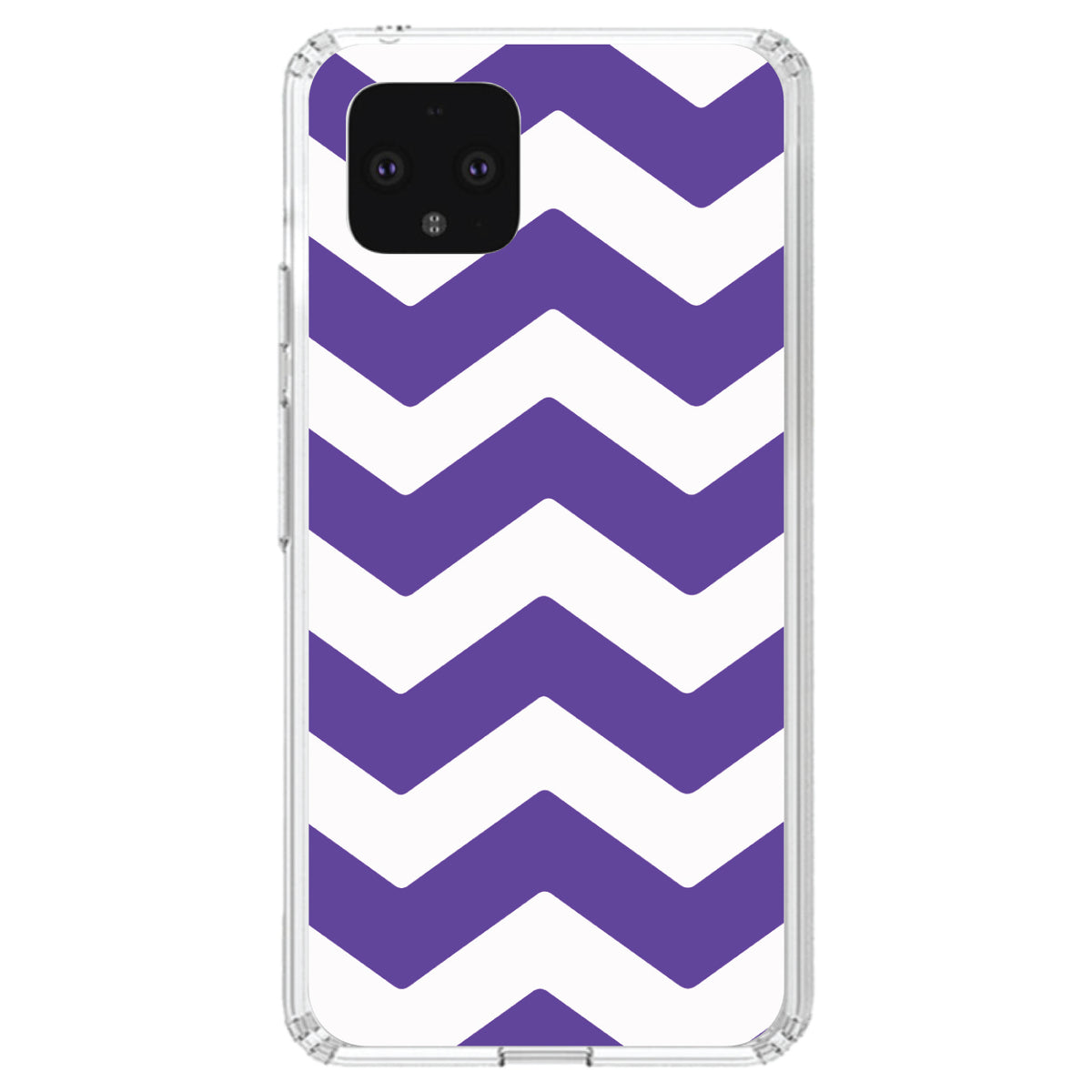 Purple White Chevron Stripes Clear Shockproof iPhone Case, view 23