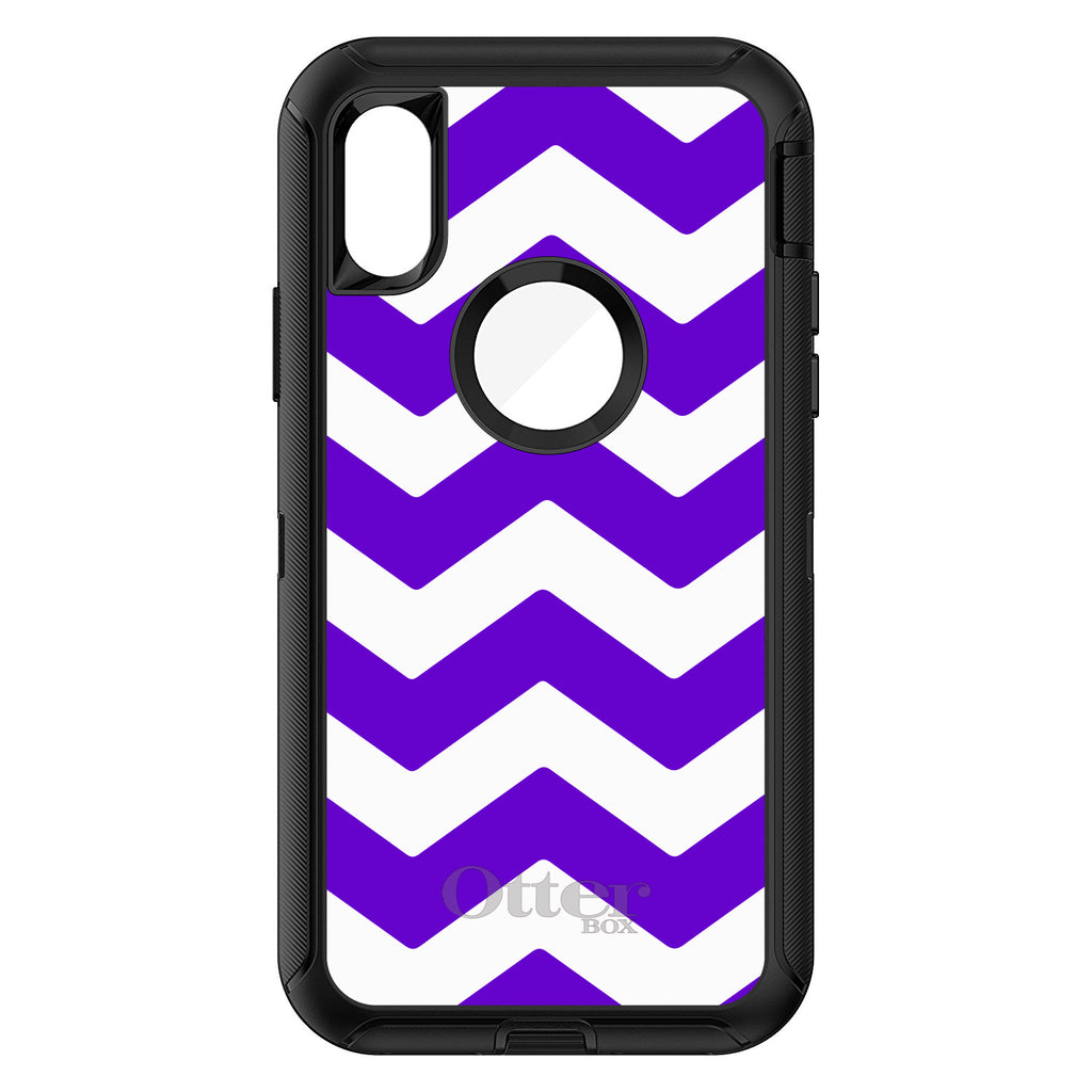Purple White Chevron Stripes OtterBox Defender Case for iPhone & Galaxy, view 3