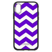DistinctInk™ OtterBox Symmetry Series Case for Apple iPhone / Samsung Galaxy / Google Pixel - Purple White Chevron Stripes