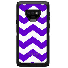 DistinctInk™ OtterBox Defender Series Case for Apple iPhone / Samsung Galaxy / Google Pixel - Purple White Chevron Stripes