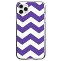 Purple White Chevron Stripes Clear Shockproof iPhone Case