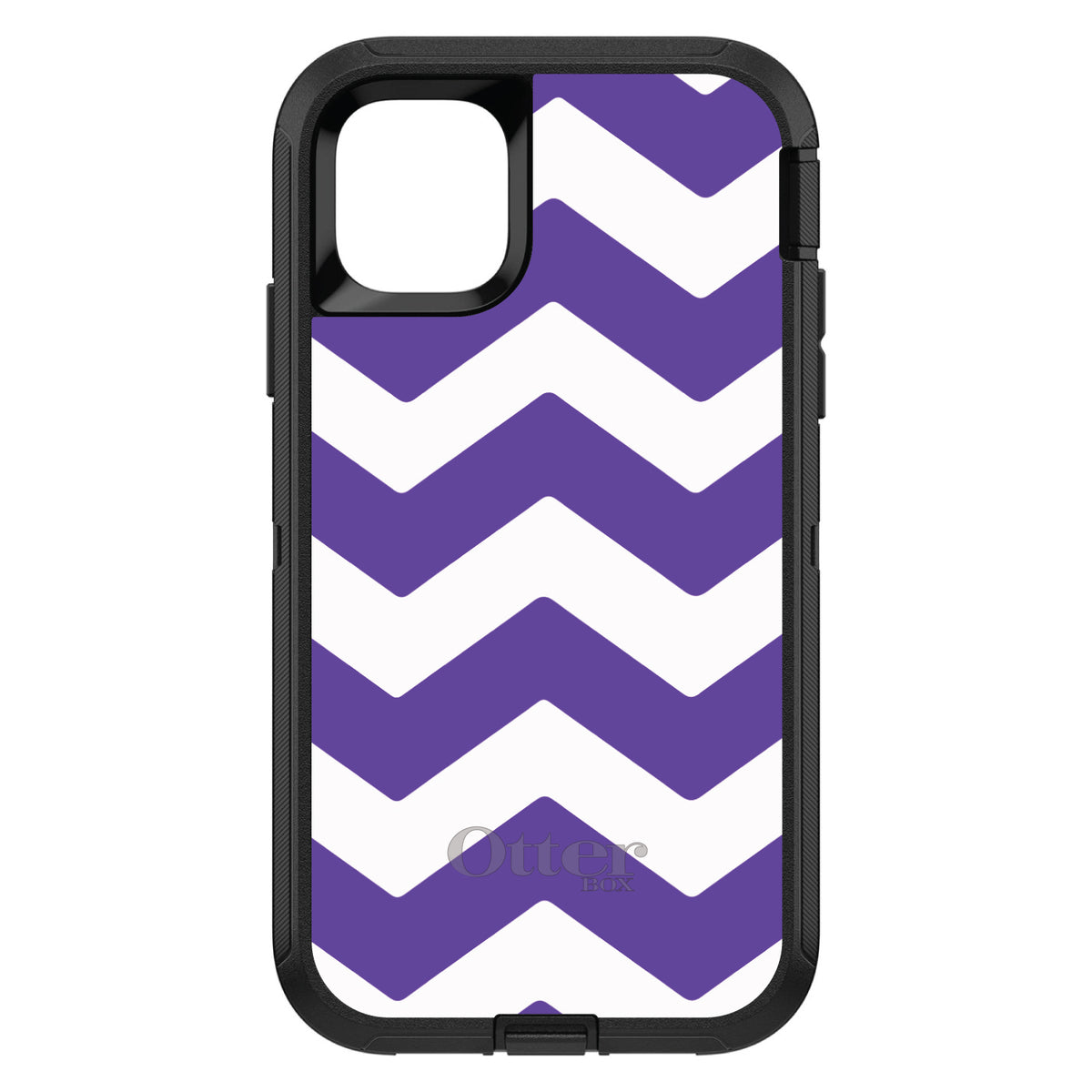 Purple White Chevron Stripes OtterBox Defender Case for iPhone & Galaxy, view 2