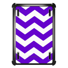 DistinctInk™ OtterBox Defender Series Case for Apple iPad / iPad Pro / iPad Air / iPad Mini - Purple White Chevron Stripes