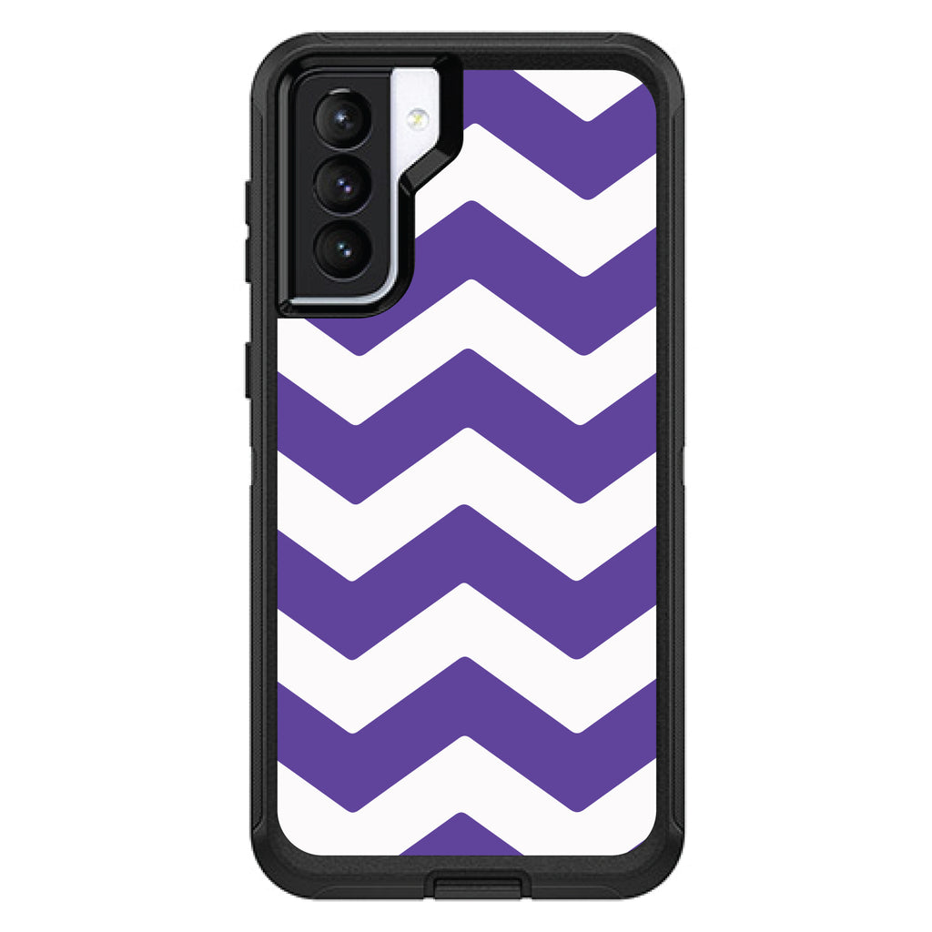 Purple White Chevron Stripes OtterBox Defender Case for iPhone & Galaxy, view 5