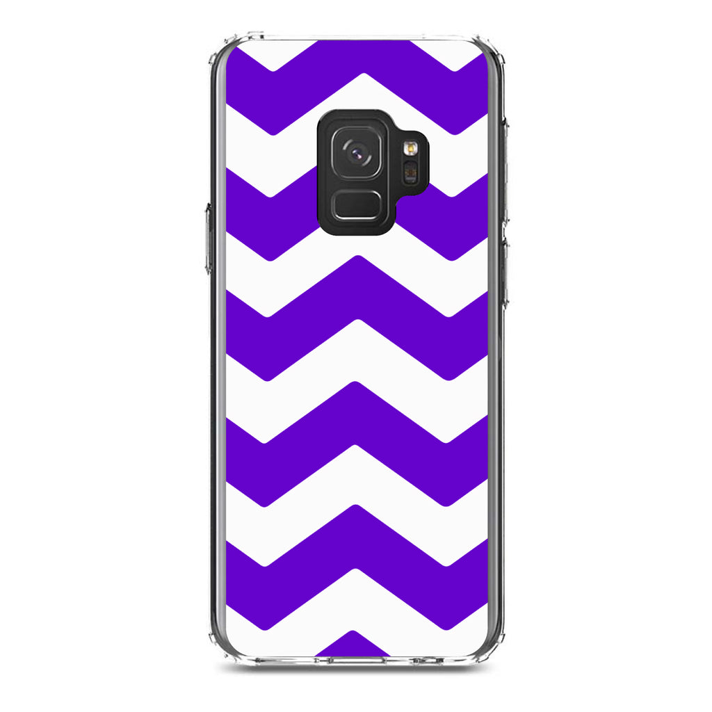 Purple White Chevron Stripes Clear Shockproof iPhone Case, view 19