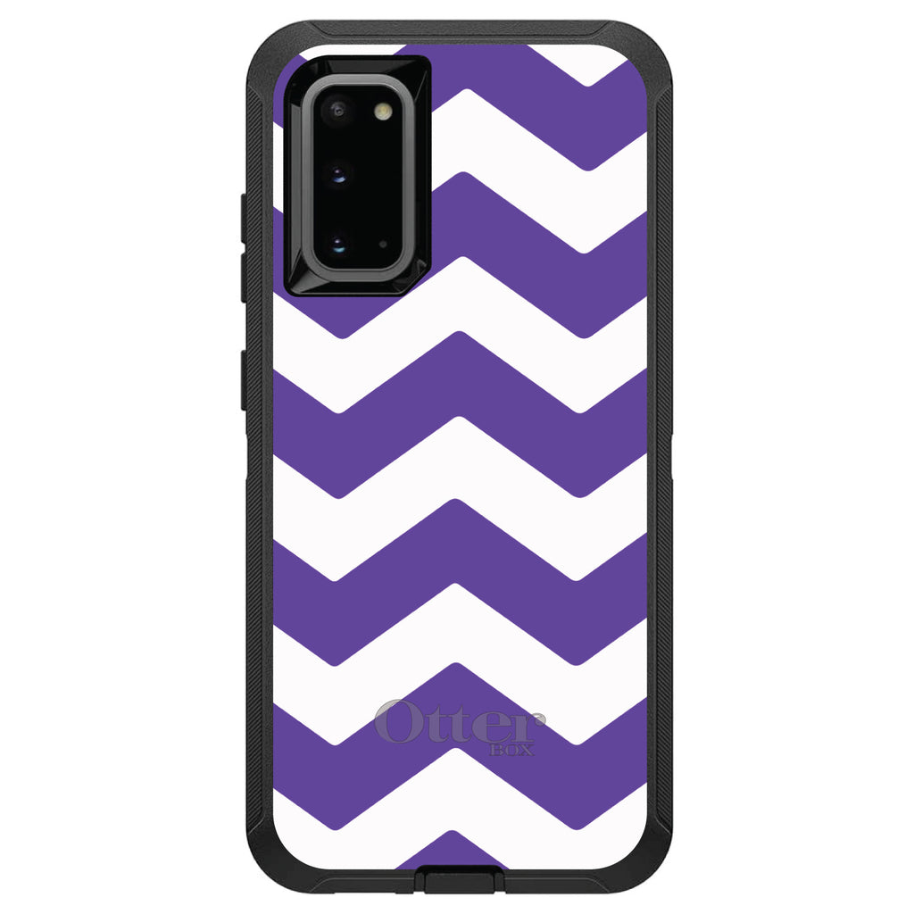 Purple White Chevron Stripes OtterBox Defender Case for iPhone & Galaxy, view 8
