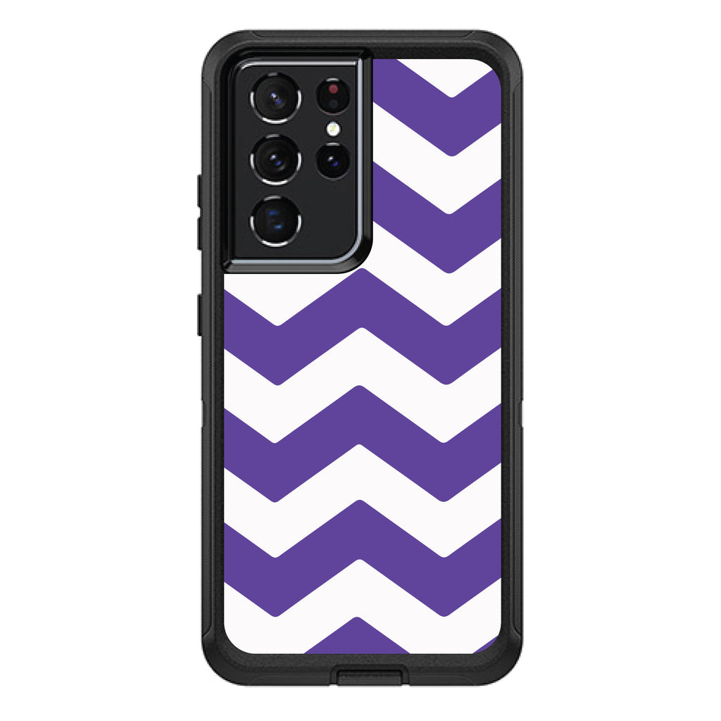 Purple White Chevron Stripes OtterBox Defender Case for iPhone & Galaxy, view 7