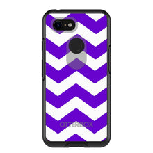DistinctInk™ OtterBox Symmetry Series Case for Apple iPhone / Samsung Galaxy / Google Pixel - Purple White Chevron Stripes