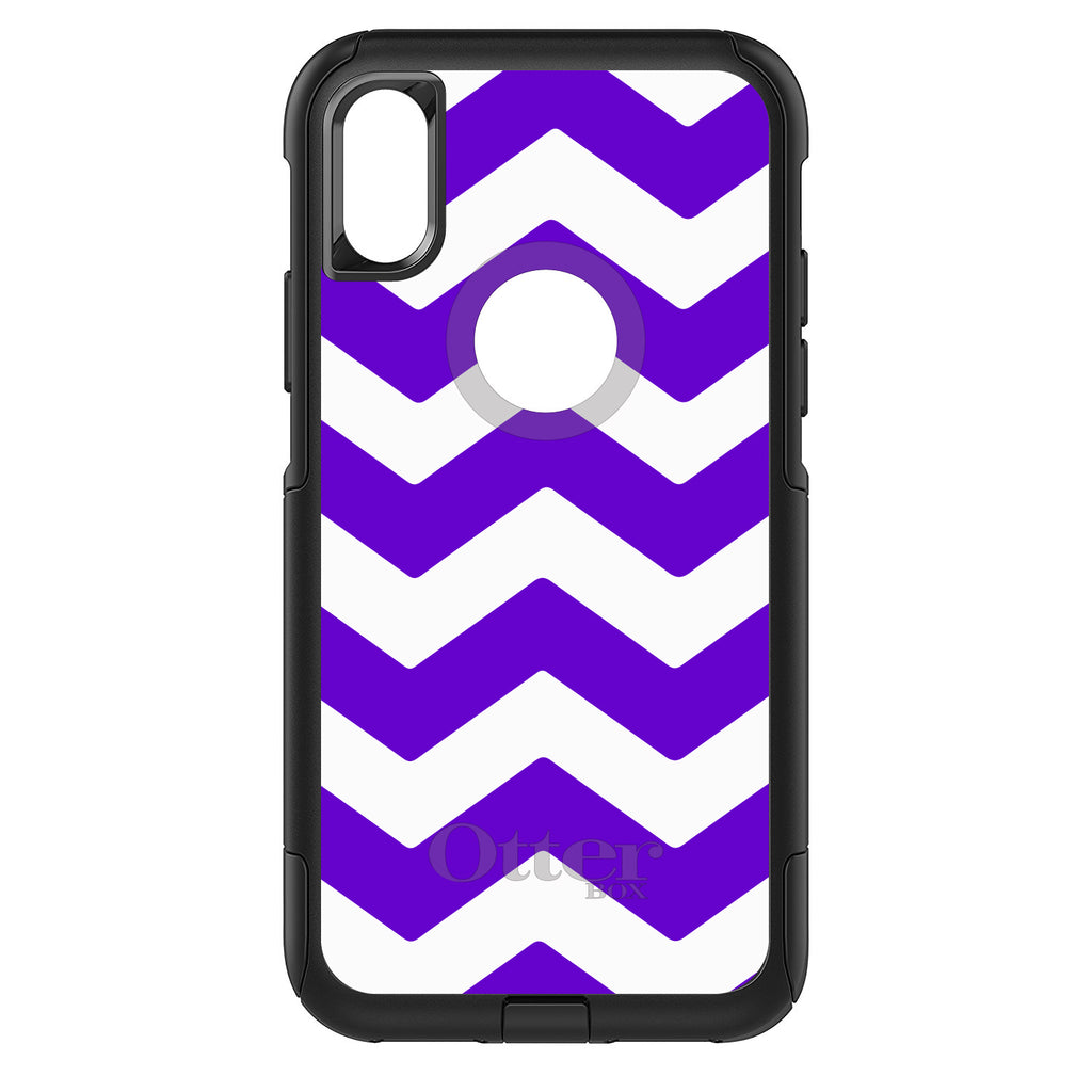 Purple White Chevron Stripes OtterBox Commuter Case for iPhone & Galaxy, view 3