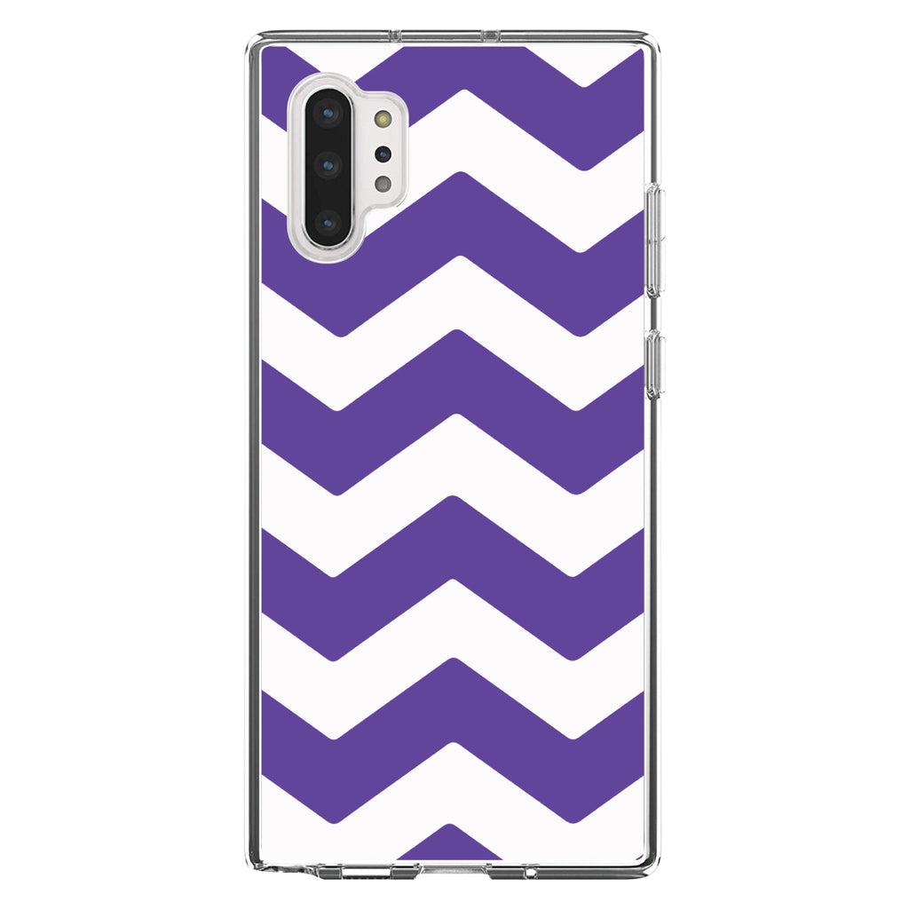 Purple White Chevron Stripes Clear Shockproof iPhone Case, view 10