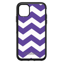 DistinctInk™ OtterBox Symmetry Series Case for Apple iPhone / Samsung Galaxy / Google Pixel - Purple White Chevron Stripes