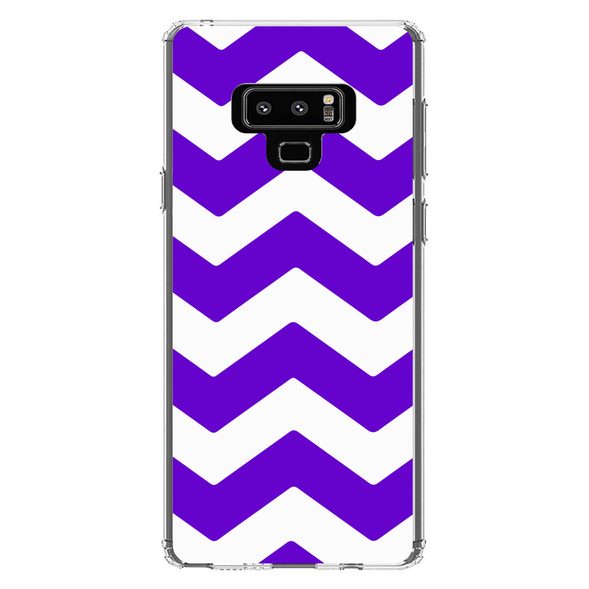 Purple White Chevron Stripes Clear Shockproof iPhone Case, view 11