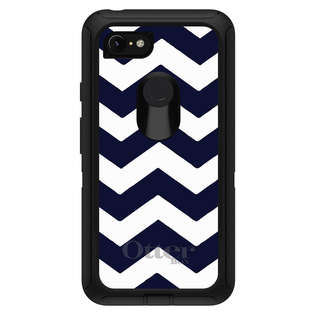 Navy Blue White Chevron Stripes OtterBox Defender Case for iPhone & Galaxy, view 18