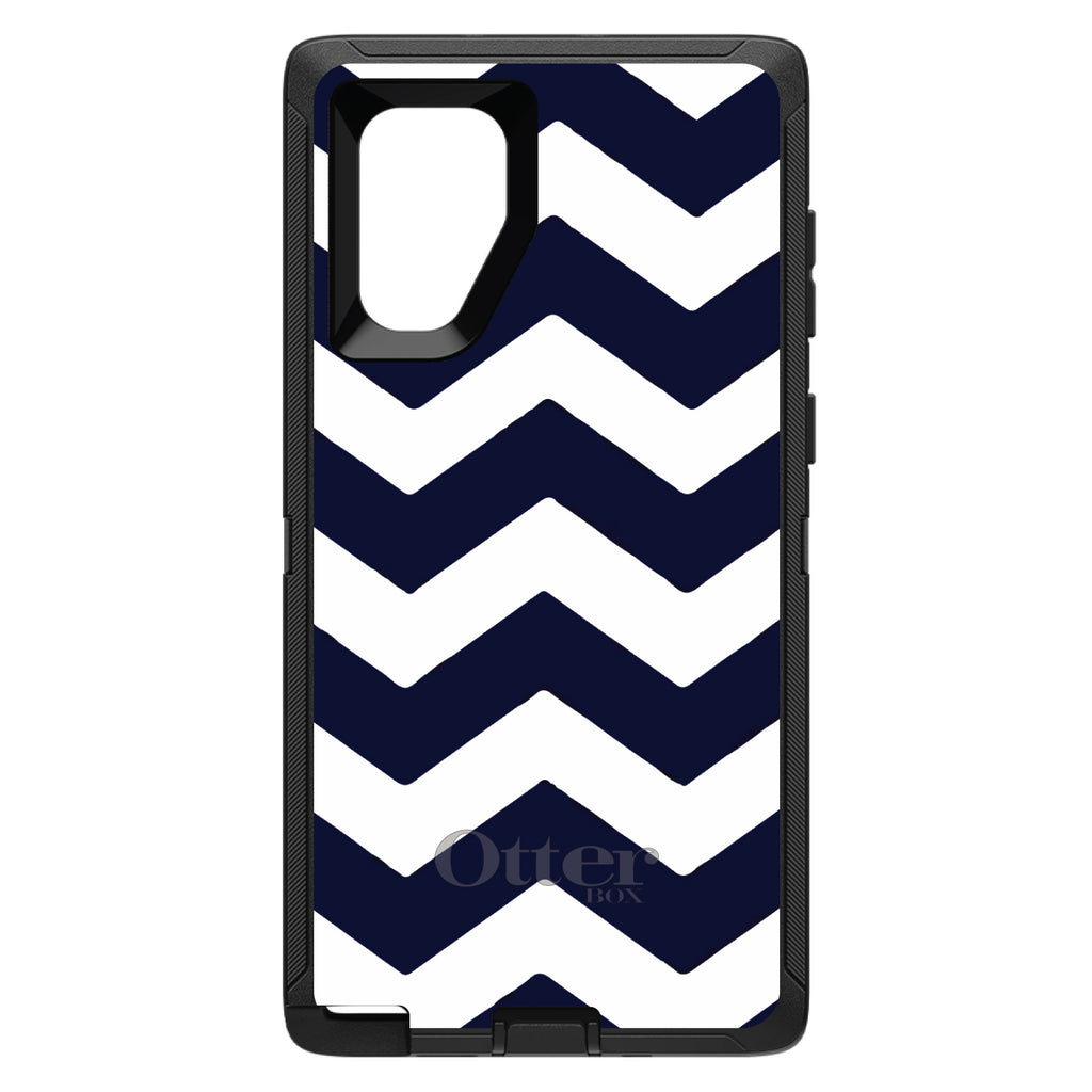 Navy Blue White Chevron Stripes OtterBox Defender Case for iPhone & Galaxy, view 14