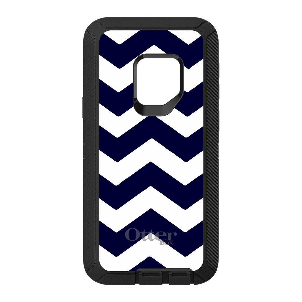 Navy Blue White Chevron Stripes OtterBox Defender Case for iPhone & Galaxy, view 11