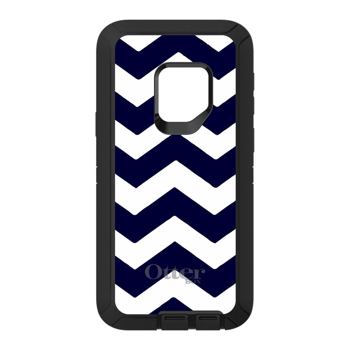 Navy Blue White Chevron Stripes OtterBox Defender Case for iPhone & Galaxy, view 11