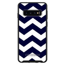 DistinctInk™ OtterBox Symmetry Series Case for Apple iPhone / Samsung Galaxy / Google Pixel - Navy Blue White Chevron Stripes