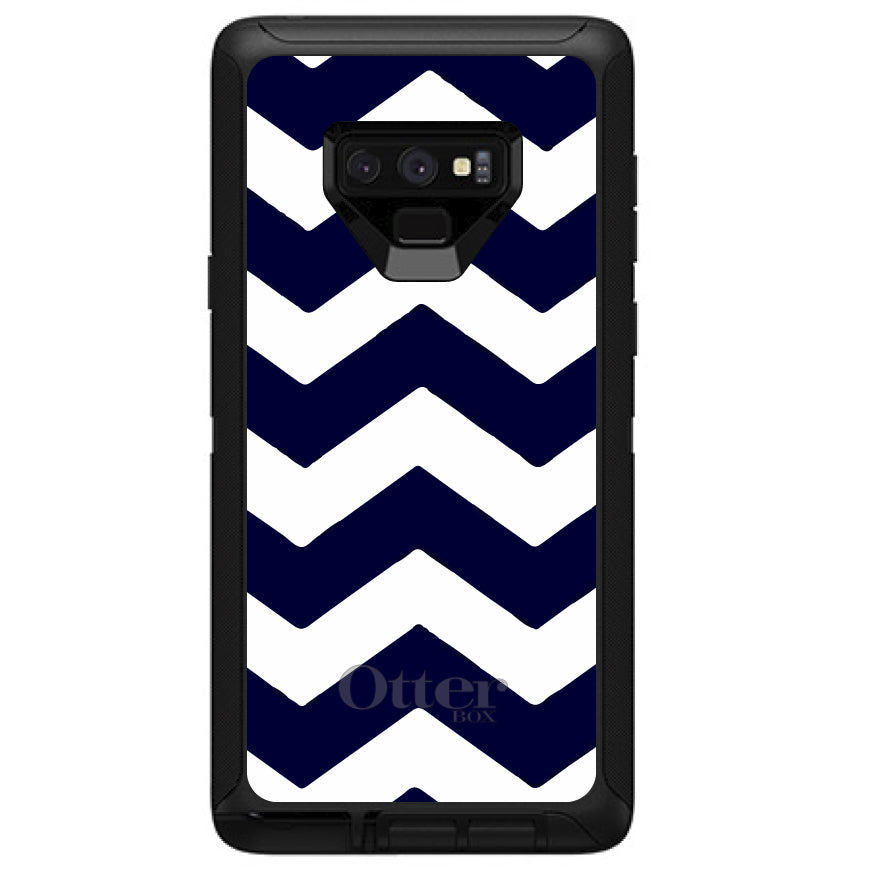 Navy Blue White Chevron Stripes OtterBox Defender Case for iPhone & Galaxy, view 16
