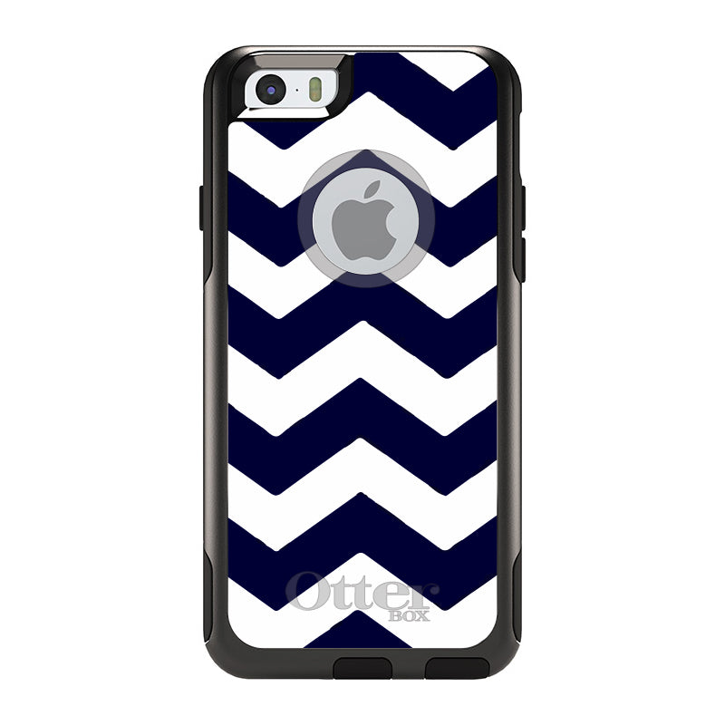 Navy Blue White Chevron Stripes OtterBox Commuter Case for iPhone & Galaxy, view 4