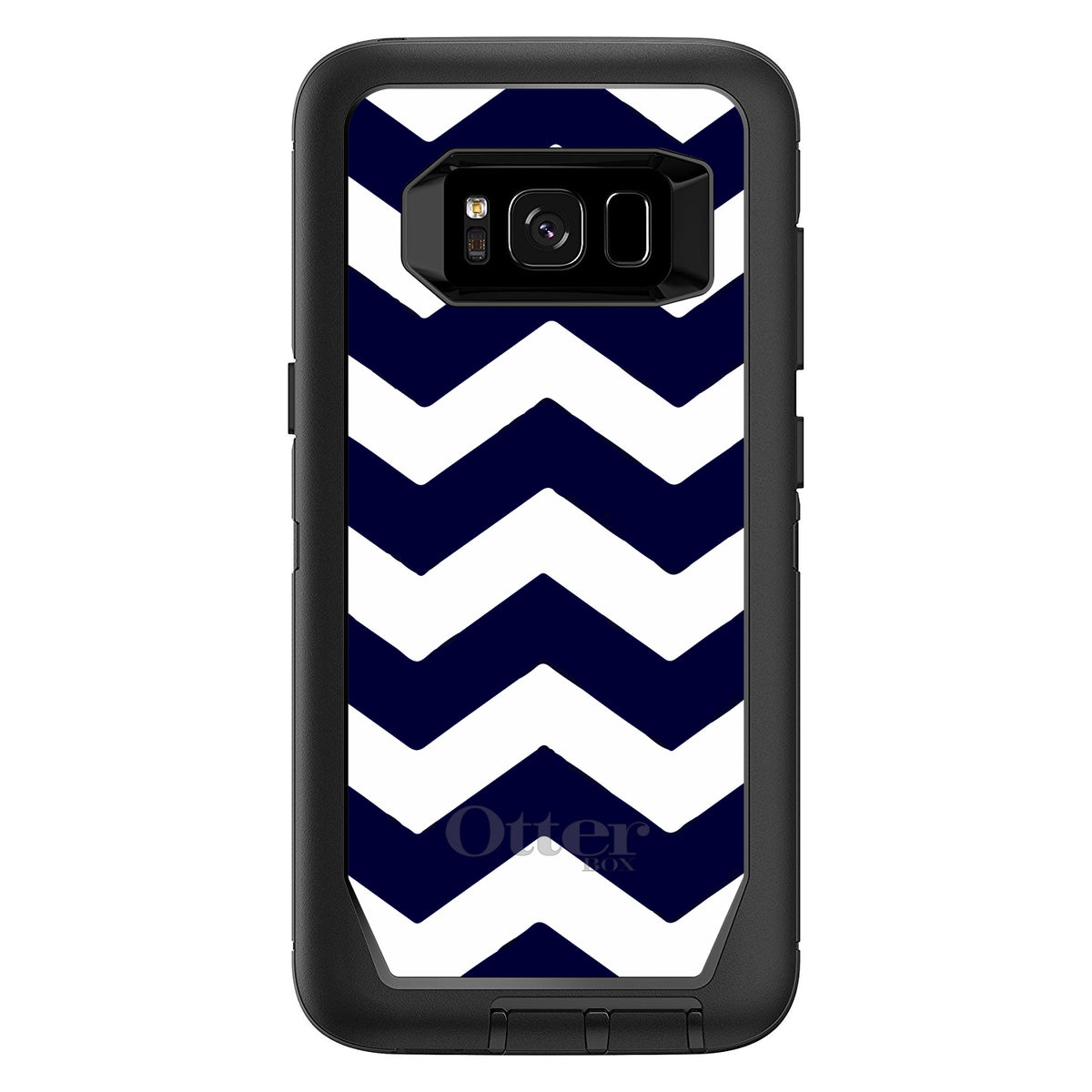 Navy Blue White Chevron Stripes OtterBox Defender Case for iPhone & Galaxy, view 12