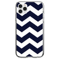 Navy Blue White Chevron Stripes Clear Shockproof iPhone Case