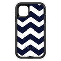 Navy Blue White Chevron Stripes OtterBox Defender Case for iPhone & Galaxy, view 2