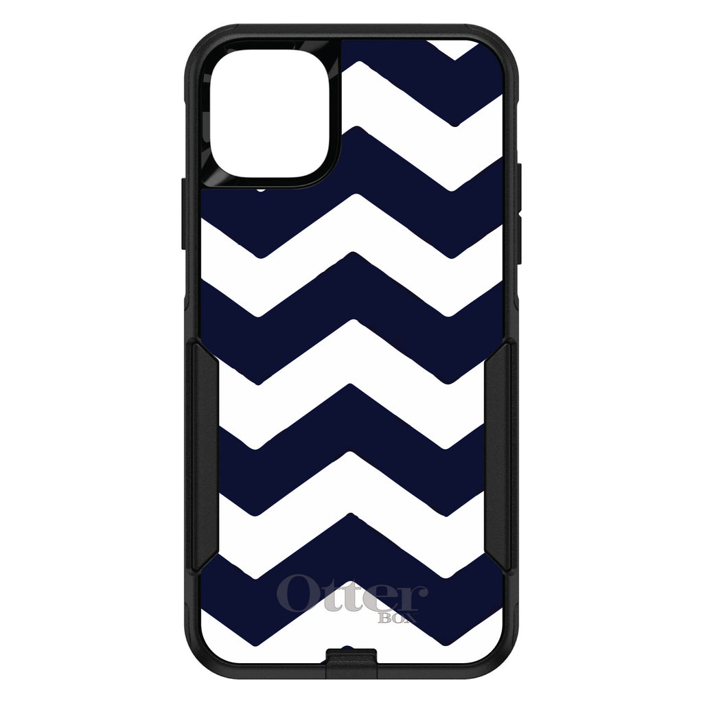 Navy Blue White Chevron Stripes OtterBox Commuter Case for iPhone & Galaxy, view 2